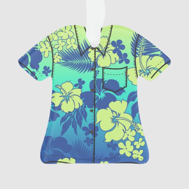 Ornamento Camisa havaiana da flora do hibiscus da mistura de (Frente)