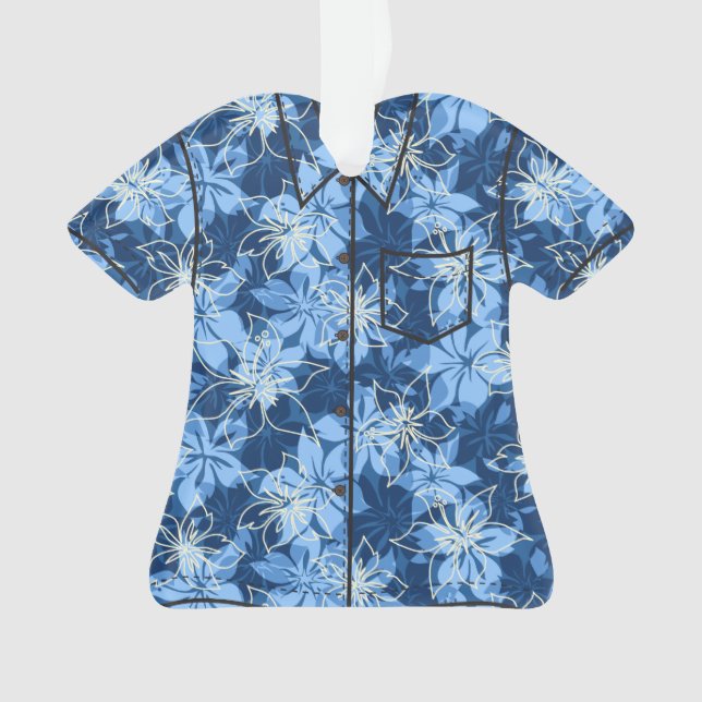 Ornamento Camisa havaiana de Camo do hibiscus de Olowalu (Frente)
