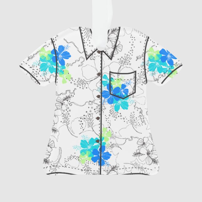 Ornamento Camisa havaiana do hibiscus do jardim da (Frente)