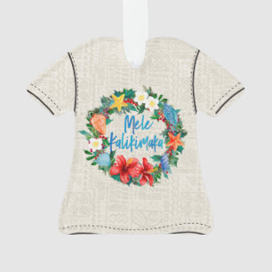 Ornamento Camisa havaiana do Natal de Mele Kalikimaka Aloha