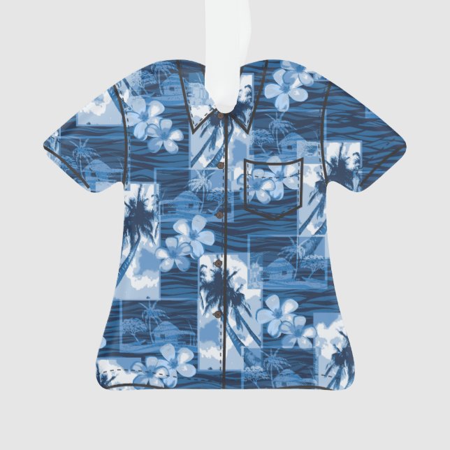 Ornamento Camisa havaiana do Plumeria da ilha de Niihau (Frente)