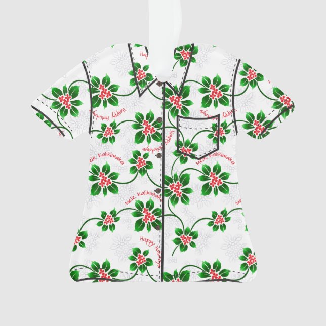 Ornamento Camisa Holly Mele Kalikimaka Xmas Aloha no Havaí (Frente)