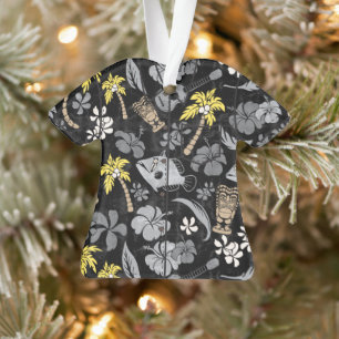 Ornamento Camisa Makapuu Beach Havaiana Batik Aloha - Azul