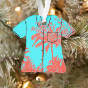 Ornamento Camisa Makena Beach Hawaiian Sketchy Palms Aloha