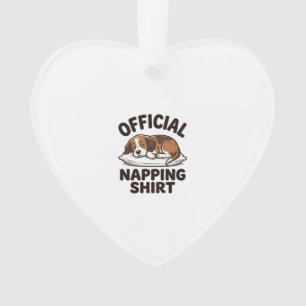 Ornamento Camisa Oficial de Cochilo Cachorro Sonolento Desig
