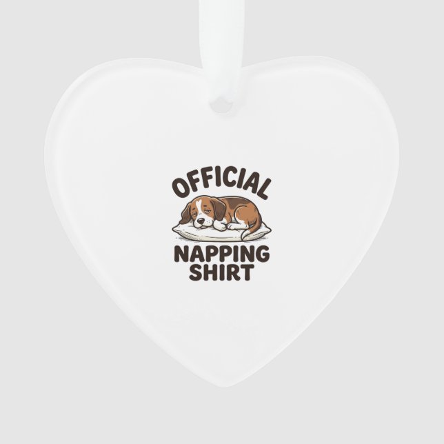 Ornamento Camisa Oficial de Cochilo Cachorro Sonolento Desig (Frente)