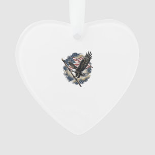 Ornamento Camisa Patriótica Vintage Eagle Flag Design_1