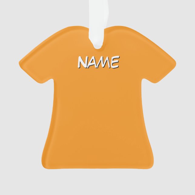 Ornamento Camisa Personalizada Com Nome Laranja Roxo    (Frente)