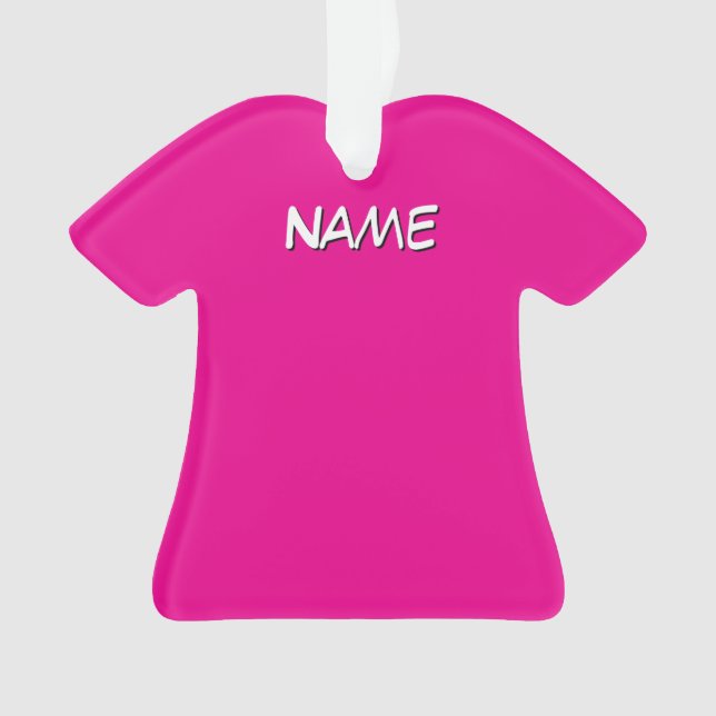 Ornamento Camisa Social Rosa Personalizada Com Nome (Frente)