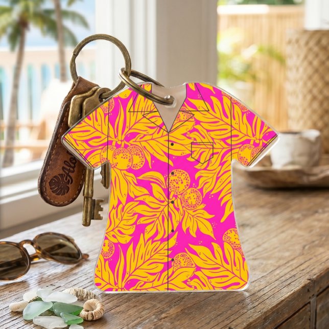 Ornamento Camisa temática do Havaí em acrílico (Criador carregado)