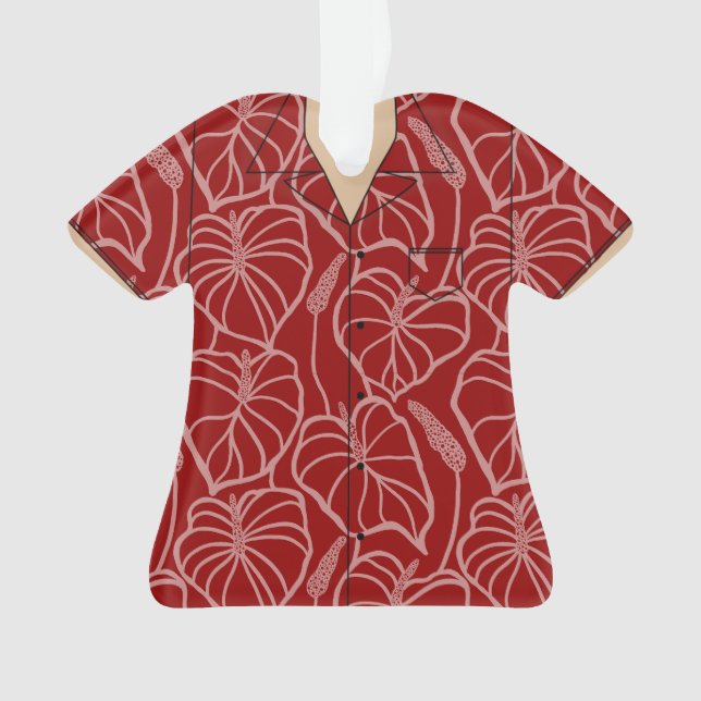 Ornamento Camisa temática do Havaí em acrílico (Frente)