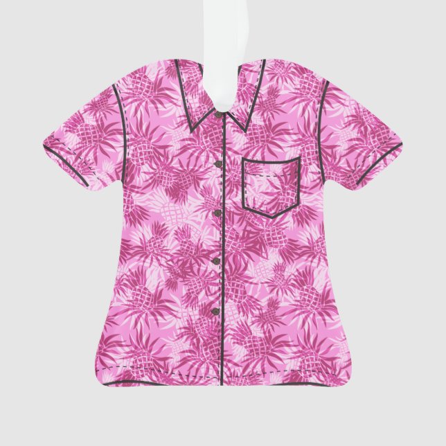 Ornamento Camisa tropical havaiana de Camo do abacaxi Aloha (Frente)