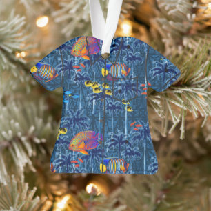 Ornamento Camisa Tropical Subaquática Surrealista Aloha