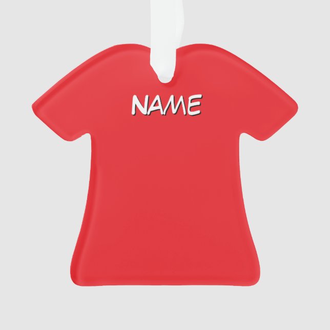 Ornamento Camisa Vermelha Personalizada Com Nome  (Frente)