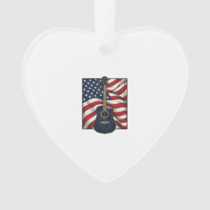 Ornamento Camisa Vetorial da Bandeira Patriótica da Guitarra