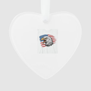 Ornamento Camisa Vetorial Patriótica Vintage Eagle Flag_1