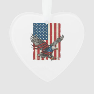 Ornamento Camisa Vetorial Patriótica Vintage Eagle Flag_1
