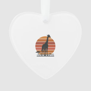 Ornamento Camisa Vetorial Vintage Giraffe Sunset Safari Desi