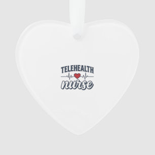 Ornamento Camisa Vintage de Enfermeira de Tele-Saúde Coração
