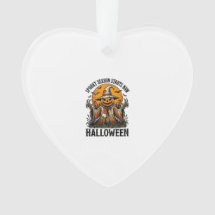 Ornamento Camisa Vintage Halloween Espantalho Abóbora Bruxa_