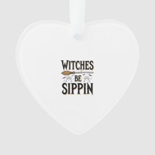 Ornamento Camisas de Bebida de Halloween Vintage de Bruxas_1