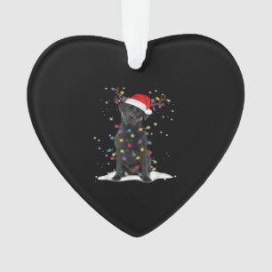 Ornamento Camiseta Clássica Luz de Árvore de Natal do Cão La