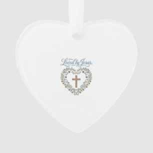 Ornamento Camiseta Cristã Cruz Floral Amada por Jesus Desi
