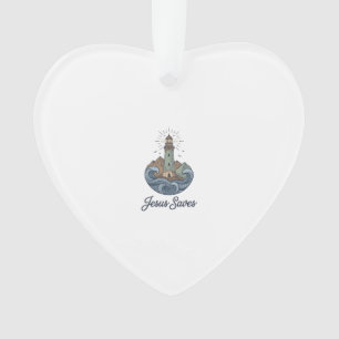 Ornamento Camiseta Cristã Farol Vintage Jesus Salva_1