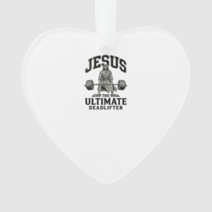 Ornamento Camiseta de ginásio vintage Jesus Ultimate Deadlif