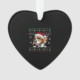 Ornamento Camiseta de Natal Beagle Cachorro Xmas Camisa-T de