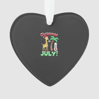 Ornamento Camiseta engraçada de Natal em julho Santa Girafa
