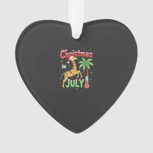 Ornamento Camiseta engraçada de Natal em julho Santa Girafa