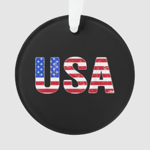 Ornamento Camiseta EUA Bandeira Americana Patriótica Homens