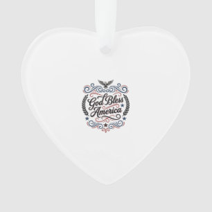 Ornamento Camiseta Patriótica Vintage Águia Deus Abençoa a A