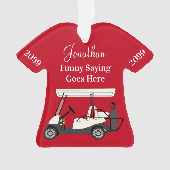 Ornamento Camiseta Personalizada De Golfe De Golfe Acrílico (Frente)
