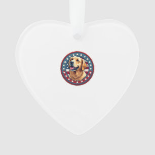 Ornamento Camiseta Selo de Patrimônio Golden Retriever Patri