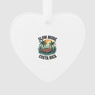 Ornamento Camiseta Vintage de Férias da Preguiça da Costa Ri