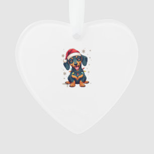 Ornamento Camisola de Natal de Árvore de Cães Dachshund Pres