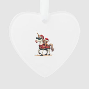 Ornamento Camisola Feia de Unicórnio e Cachorro no Natal Vin