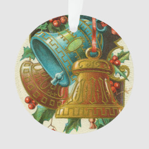 Ornamento Campainhas de Natal, Cartão de Boas Festas Vintage