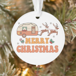 Ornamento Camping Merry Christmas Reindee Typografia