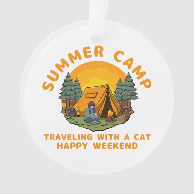Ornamento Campo de verão viajando com um gato (Frente)