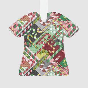 Ornamento Canas Doces Coloridas