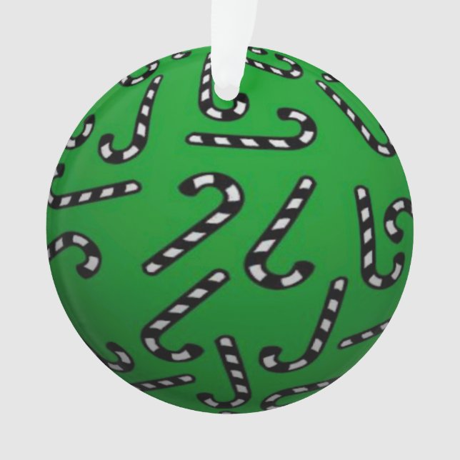 Ornamento Canas Doces de Natal 3D (Frente)