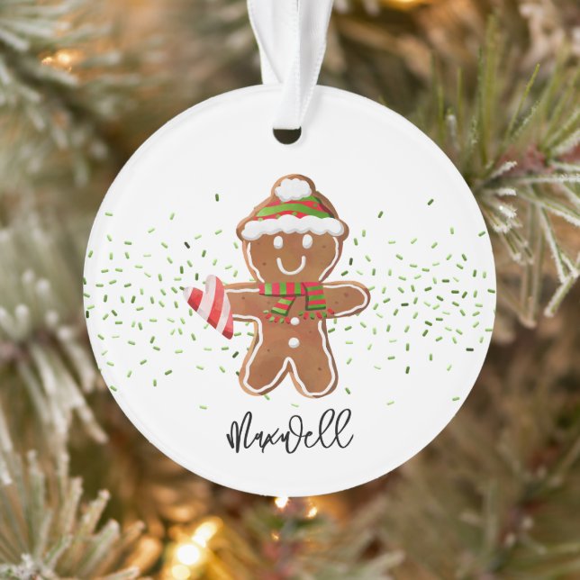 Ornamento Candy Candy Candy Candy Cane Heart Name Christmas (Árvore)