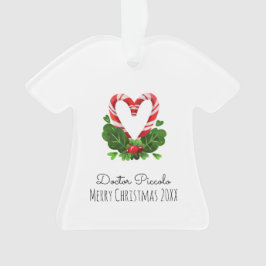 Ornamento Candy Cane Heart Felry Christmas DOUTOR Name Year