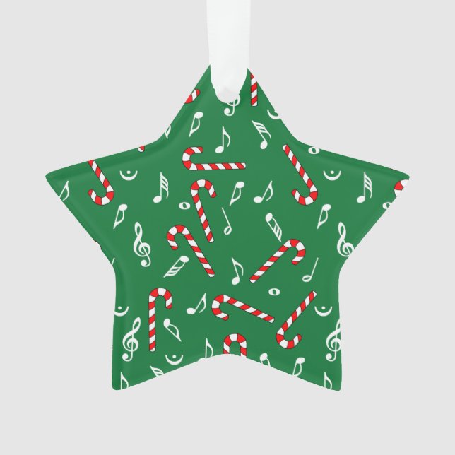 Ornamento Candy Canes Music Notes (Frente)
