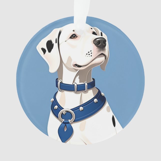 Ornamento Cão Dálmata com Coleira Azul (Frente)