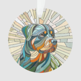 Ornamento Cão rottweiler - arte mosaica