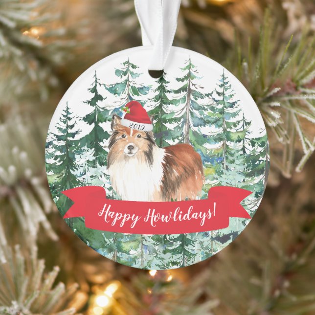 Ornamento Cão Shetland Sheepdog Natal (Árvore)